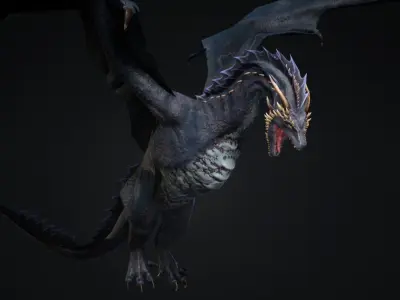 Dragon 2 UE4 and Unity Low-poly 3D model