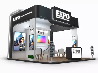 Exhibition Stand 36 Sqm Minimalist 3D model