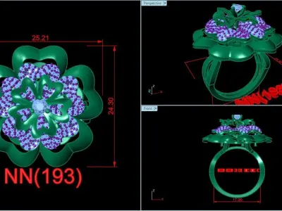 women ring 125 3D print model