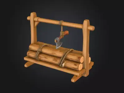 Woodcutter Rest Low-poly 3D model