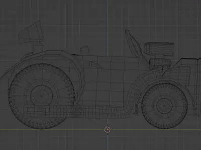 Vintage Cartoonish Low Poly Race Car Low-poly 3D model