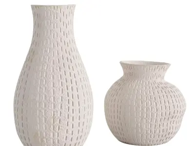 Set 2 Decorative Vase 3D model