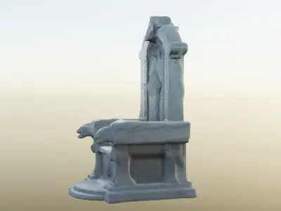 Crypt Stone Throne VR 3D model