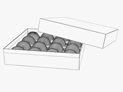Pool Balls In Paper Box 3D model