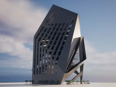 The Edge Block Low-poly 3D model