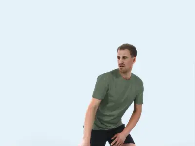 QAG07 4X Sports Beach Running Jogging Man Woman 001 Low-poly 3D model