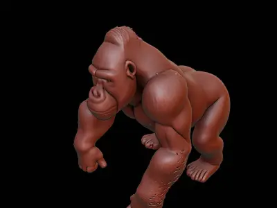 Gorilla Animal Sculpture 3D print model get
