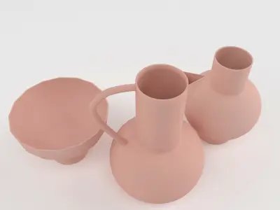 Decorative vases 3 Free low-poly 3D model