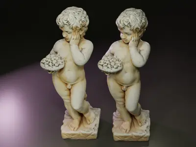 Statue of a little boy Low-poly 3D model