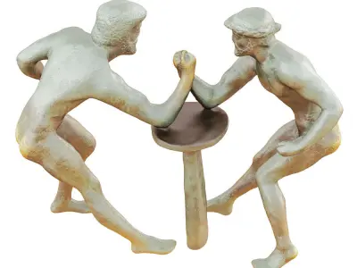 Sculpture of Greeks wrestling in their arms 3D model