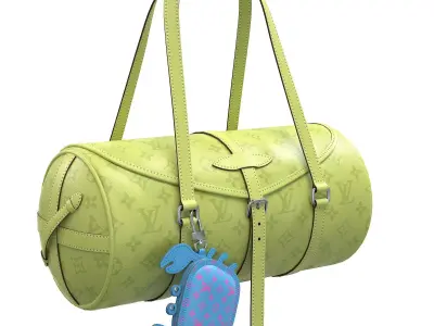 Louis Vuitton Papillon Bag Green Low-poly 3D model