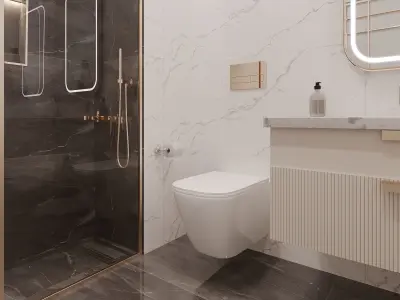 Modern Bathroom Interior Scene 3D model