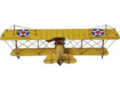 Yellow 1918 Curtiss JN-4 Model Plane 3D model
