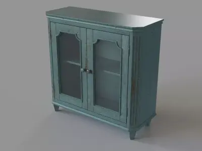 Mirimyn Accent Cabinet Teal Antique Teal 3D model