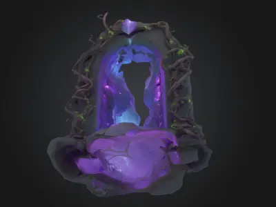 Mystical Bioluminescent Gateway HD 3D Model Low-poly 3D model