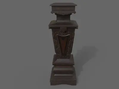 Victorian Decorative Collumn Low-poly 3D model