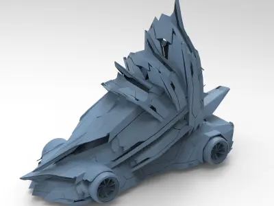 Cyberpunk mad max car 3D model