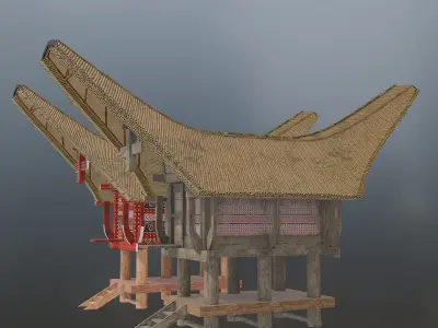 Tongkonan Low-poly 3D model