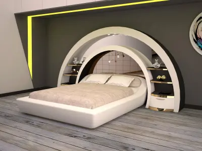 Bed And Decor for Luxury Bedroom 3D model