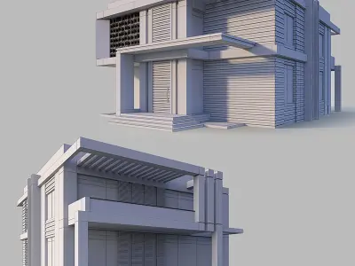 Modern Villa 3D model 9