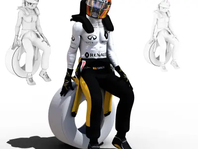 Carlos Sainz 2018 Low-poly 3D model