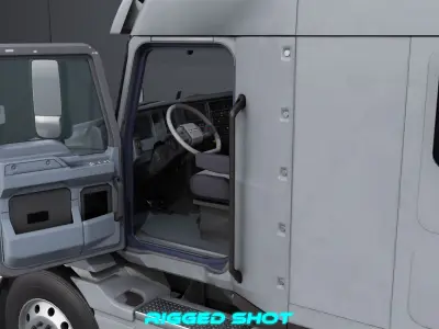 Generic Heavy Truck Chassis 05 Grey Interior All PBR Textures Low-poly 3D model