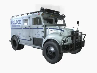 SWAT Truck 3d Vehicle Game Ready  Low-poly 3D model