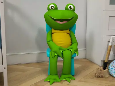 Stuffed Toy Frog 3D model