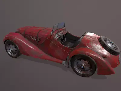 Vintage rusty car 3D Model Low-poly 3D model
