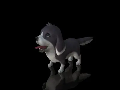 cute dog puppy Low-poly 3D model