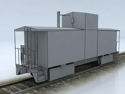Union Pacific Caboose Low-poly 3D model