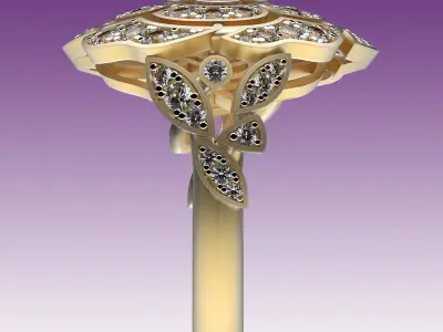 Ring Camellia 3D print model