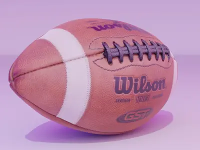 Rugby ball high-poly 3D model