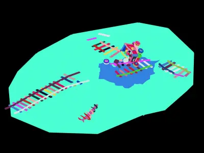 Game Blacklight Mine - Broken Minecart 3D model