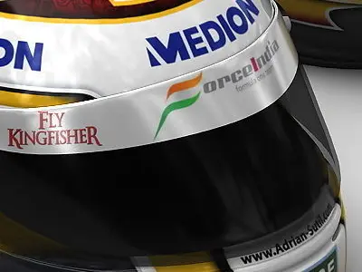 Helmet F1 2009 Adrian Sutil 3D model