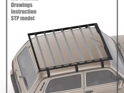 Niva Roof Rack VAZ 2121 Plans Drawings DXF PDF STP 3D model