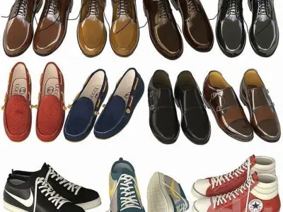 Big set of shoes 3D Model Pack