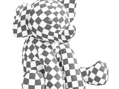 Kids Elephant Toy Low-poly 3D model