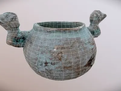 Two jaguars peruvian bronze artifact 3D model