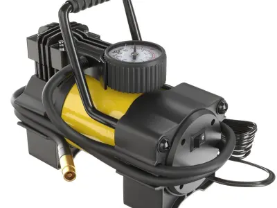 Car compressor 3D model