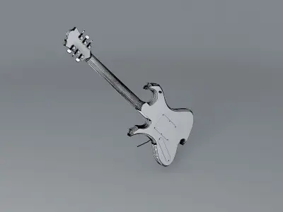 B C Rich Wave guitar Free 3D model