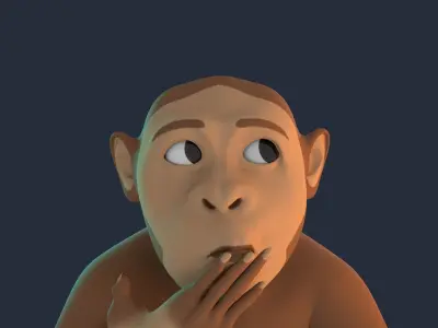 Stylized Monkey Rigged Low-poly 3D model