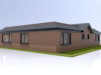 Duplex Residential Architecture and Development with CAD  Plan 3D model