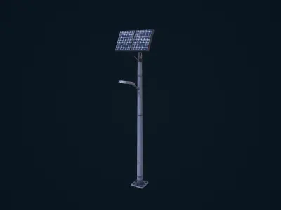 Solar Lamp Post Low-poly 3D model