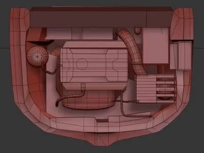 Skoda Octavia Engine Low-poly 3D model