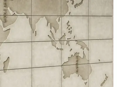 World map decorative concrete 3D model