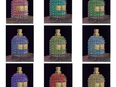 Valentino perfime set 3D model product for Advertising 3D model