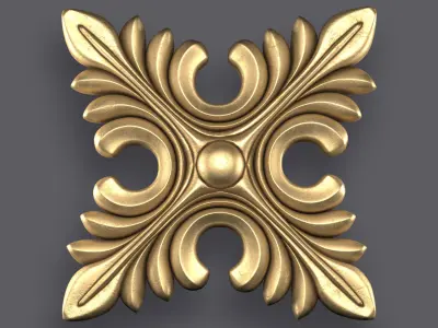 5 Flowers Ornamental Pack 9 3D model