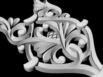 Central decor ornament for furniture 3D model 284