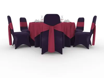 Banquet Table and Chair 58 3D model